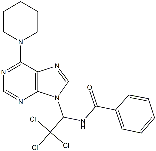 N-{2,2,2-trichloro-1-[6-(1-piperidinyl)-9H-purin-9-yl]ethyl}benzamide 结构式