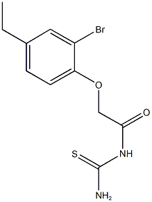 N-[(2-bromo-4-ethylphenoxy)acetyl]thiourea 结构式