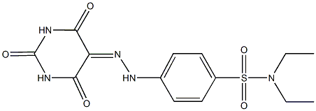 N,N-diethyl-4-[2-(2,4,6-trioxotetrahydropyrimidin-5(2H)-ylidene)hydrazino]benzenesulfonamide 结构式