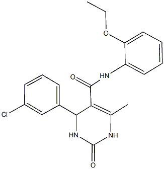4-(3-chlorophenyl)-N-(2-ethoxyphenyl)-6-methyl-2-oxo-1,2,3,4-tetrahydro-5-pyrimidinecarboxamide 结构式