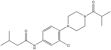 N-[3-chloro-4-(4-isobutyryl-1-piperazinyl)phenyl]-3-methylbutanamide 结构式