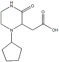 (1-cyclopentyl-3-oxo-2-piperazinyl)acetic acid 结构式