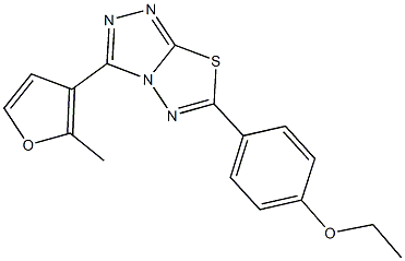 ethyl 4-[3-(2-methyl-3-furyl)[1,2,4]triazolo[3,4-b][1,3,4]thiadiazol-6-yl]phenyl ether 结构式