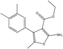 ethyl 2-amino-4-(3,4-dimethylphenyl)-5-methyl-3-thiophenecarboxylate 结构式