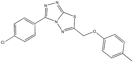 [3-(4-chlorophenyl)[1,2,4]triazolo[3,4-b][1,3,4]thiadiazol-6-yl]methyl 4-methylphenyl ether 结构式