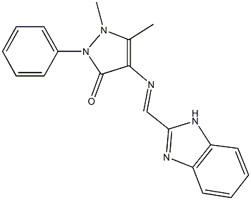4-[(1H-benzimidazol-2-ylmethylene)amino]-1,5-dimethyl-2-phenyl-1,2-dihydro-3H-pyrazol-3-one 结构式