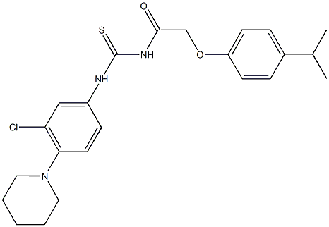 N-(3-chloro-4-piperidin-1-ylphenyl)-N'-[(4-isopropylphenoxy)acetyl]thiourea 结构式