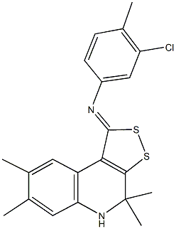 N-(3-chloro-4-methylphenyl)-N-(4,4,7,8-tetramethyl-4,5-dihydro-1H-[1,2]dithiolo[3,4-c]quinolin-1-ylidene)amine 结构式