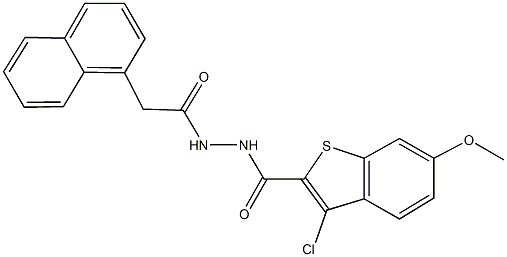 3-chloro-6-methoxy-N'-(1-naphthylacetyl)-1-benzothiophene-2-carbohydrazide 结构式