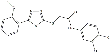 N-(3,4-dichlorophenyl)-2-{[5-(2-methoxyphenyl)-4-methyl-4H-1,2,4-triazol-3-yl]sulfanyl}acetamide 结构式