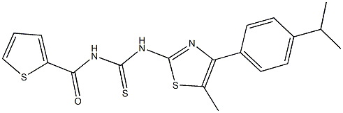 N-[4-(4-isopropylphenyl)-5-methyl-1,3-thiazol-2-yl]-N'-(2-thienylcarbonyl)thiourea 结构式