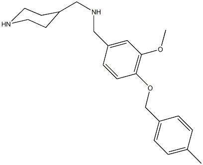 N-{3-methoxy-4-[(4-methylbenzyl)oxy]benzyl}-N-(4-piperidinylmethyl)amine 结构式