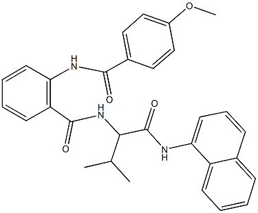 2-[(4-methoxybenzoyl)amino]-N-{2-methyl-1-[(1-naphthylamino)carbonyl]propyl}benzamide 结构式