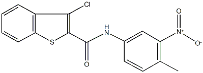 3-chloro-N-{3-nitro-4-methylphenyl}-1-benzothiophene-2-carboxamide 结构式