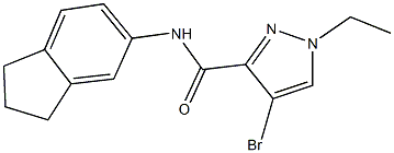 4-bromo-N-(2,3-dihydro-1H-inden-5-yl)-1-ethyl-1H-pyrazole-3-carboxamide 结构式