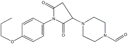 4-[2,5-dioxo-1-(4-propoxyphenyl)-3-pyrrolidinyl]-1-piperazinecarbaldehyde 结构式