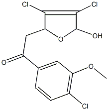 1-(4-chloro-3-methoxyphenyl)-2-(3,4-dichloro-5-hydroxy-2,5-dihydro-2-furanyl)ethanone 结构式