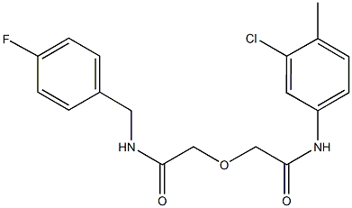 2-[2-(3-chloro-4-methylanilino)-2-oxoethoxy]-N-(4-fluorobenzyl)acetamide 结构式