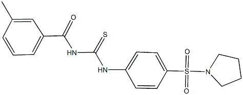 N-(3-methylbenzoyl)-N'-[4-(pyrrolidin-1-ylsulfonyl)phenyl]thiourea 结构式