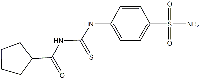 4-({[(cyclopentylcarbonyl)amino]carbothioyl}amino)benzenesulfonamide 结构式