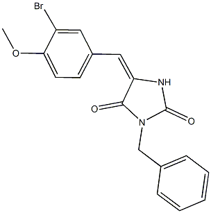 3-benzyl-5-(3-bromo-4-methoxybenzylidene)-2,4-imidazolidinedione 结构式