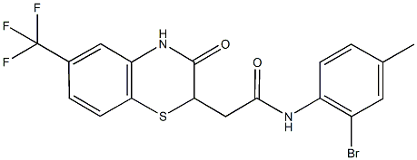 N-(2-bromo-4-methylphenyl)-2-[3-oxo-6-(trifluoromethyl)-3,4-dihydro-2H-1,4-benzothiazin-2-yl]acetamide 结构式