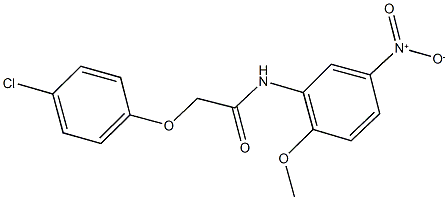 2-(4-chlorophenoxy)-N-{5-nitro-2-methoxyphenyl}acetamide 结构式