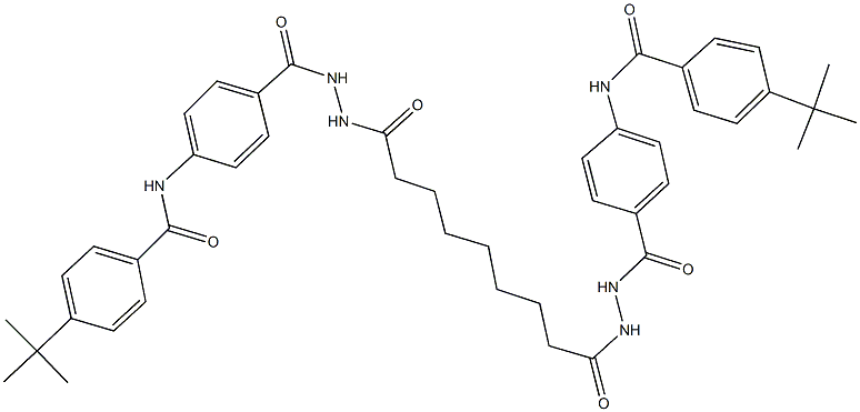4-tert-butyl-N-[4-({2-[9-(2-{4-[(4-tert-butylbenzoyl)amino]benzoyl}hydrazino)-9-oxononanoyl]hydrazino}carbonyl)phenyl]benzamide 结构式