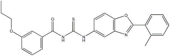 N-[2-(2-methylphenyl)-1,3-benzoxazol-5-yl]-N'-(3-propoxybenzoyl)thiourea 结构式