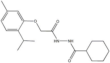 N'-(cyclohexylcarbonyl)-2-(2-isopropyl-5-methylphenoxy)acetohydrazide 结构式