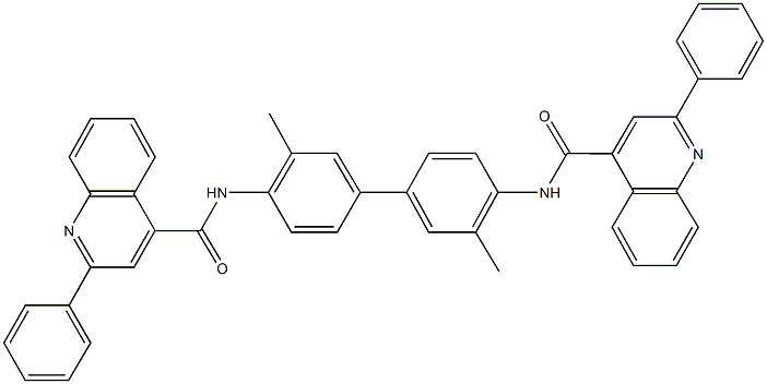 N-(3,3'-dimethyl-4'-{[(2-phenyl-4-quinolinyl)carbonyl]amino}[1,1'-biphenyl]-4-yl)-2-phenyl-4-quinolinecarboxamide 结构式