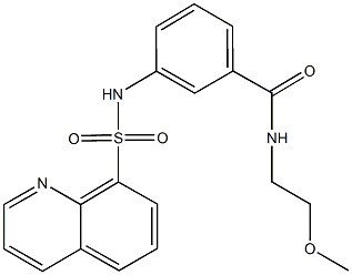 N-(2-methoxyethyl)-3-[(8-quinolinylsulfonyl)amino]benzamide 结构式