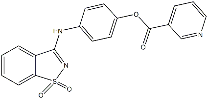 4-[(1,1-dioxido-1,2-benzisothiazol-3-yl)amino]phenyl nicotinate 结构式