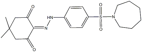 5,5-dimethylcyclohexane-1,2,3-trione 2-{[4-(azepan-1-ylsulfonyl)phenyl]hydrazone} 结构式