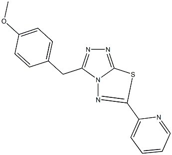 methyl 4-{[6-(2-pyridinyl)[1,2,4]triazolo[3,4-b][1,3,4]thiadiazol-3-yl]methyl}phenyl ether 结构式