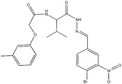 N-{1-[(2-{4-bromo-3-nitrobenzylidene}hydrazino)carbonyl]-2-methylpropyl}-2-(3-methylphenoxy)acetamide 结构式