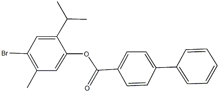 4-bromo-2-isopropyl-5-methylphenyl [1,1'-biphenyl]-4-carboxylate 结构式