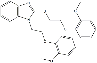 1-[2-(2-methoxyphenoxy)ethyl]-2-{[2-(2-methoxyphenoxy)ethyl]sulfanyl}-1H-benzimidazole 结构式