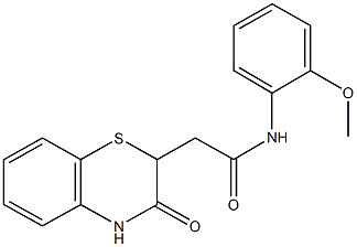 N-(2-methoxyphenyl)-2-(3-oxo-3,4-dihydro-2H-1,4-benzothiazin-2-yl)acetamide 结构式