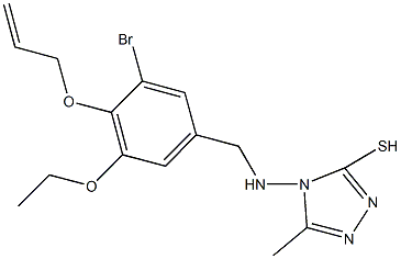 4-{[4-(allyloxy)-3-bromo-5-ethoxybenzyl]amino}-5-methyl-4H-1,2,4-triazol-3-ylhydrosulfide 结构式