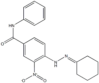 4-(2-cyclohexylidenehydrazino)-3-nitro-N-phenylbenzamide 结构式