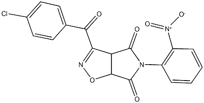 3-(4-chlorobenzoyl)-5-{2-nitrophenyl}-3aH-pyrrolo[3,4-d]isoxazole-4,6(5H,6aH)-dione 结构式