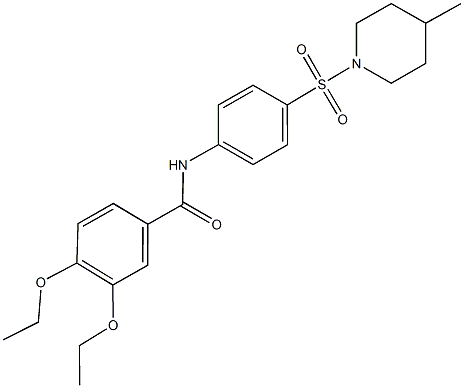 3,4-diethoxy-N-{4-[(4-methyl-1-piperidinyl)sulfonyl]phenyl}benzamide 结构式