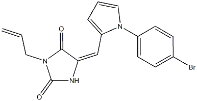 3-allyl-5-{[1-(4-bromophenyl)-1H-pyrrol-2-yl]methylene}-2,4-imidazolidinedione 结构式