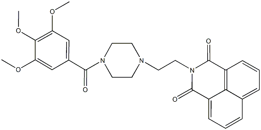 2-{2-[4-(3,4,5-trimethoxybenzoyl)-1-piperazinyl]ethyl}-1H-benzo[de]isoquinoline-1,3(2H)-dione 结构式