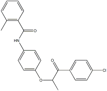 N-{4-[2-(4-chlorophenyl)-1-methyl-2-oxoethoxy]phenyl}-2-methylbenzamide 结构式