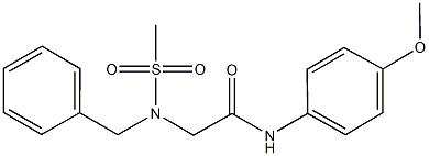 2-[benzyl(methylsulfonyl)amino]-N-(4-methoxyphenyl)acetamide 结构式