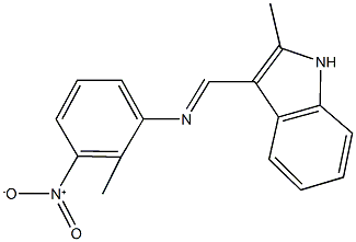 3-[({3-nitro-2-methylphenyl}imino)methyl]-2-methyl-1H-indole 结构式