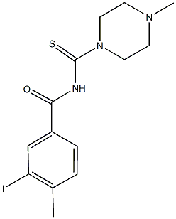 3-iodo-4-methyl-N-[(4-methyl-1-piperazinyl)carbothioyl]benzamide 结构式