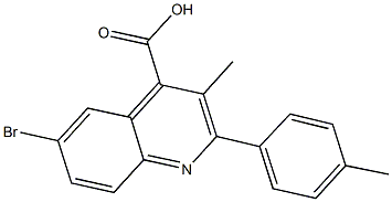 6-bromo-3-methyl-2-(4-methylphenyl)-4-quinolinecarboxylic acid 结构式